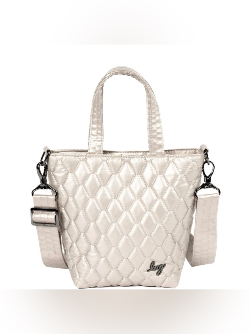 $13 NWT Lug METALLIC CHANGE TIP TOE Quilted Crossbody Tote